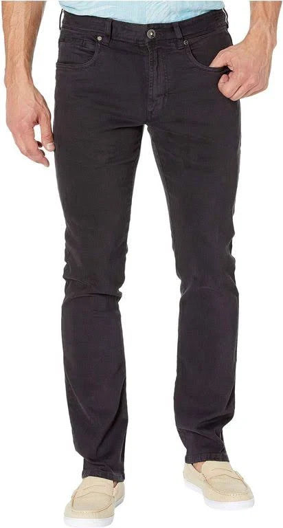 Black Brushed Twill Five-Pocket Pant E193