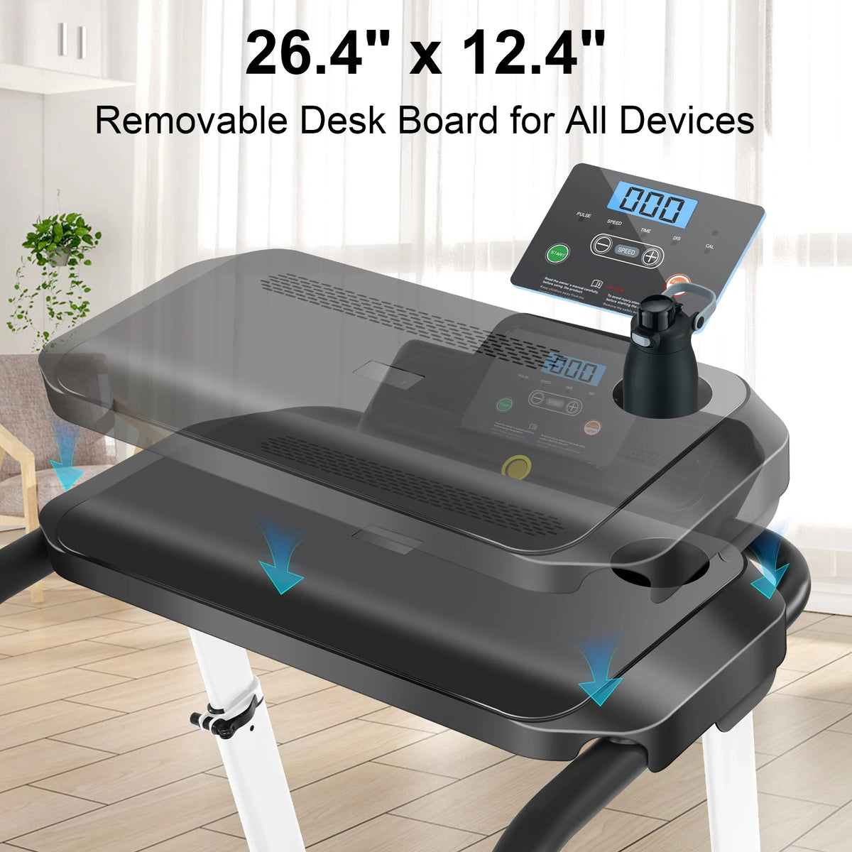 White Folding Treadmill with Incline and 2.5 HP I52173