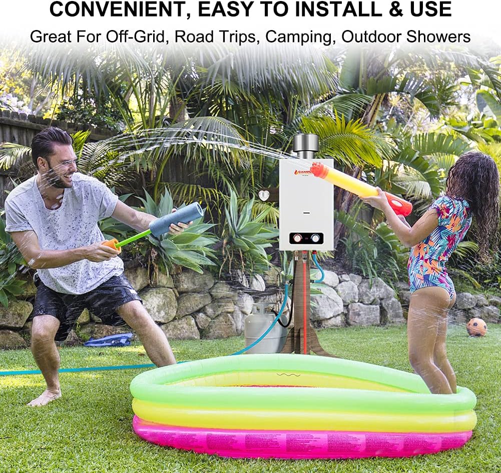 1.58 GPM Outdoor Propane Tankless Water Heater with S/S Rain Cap D2201