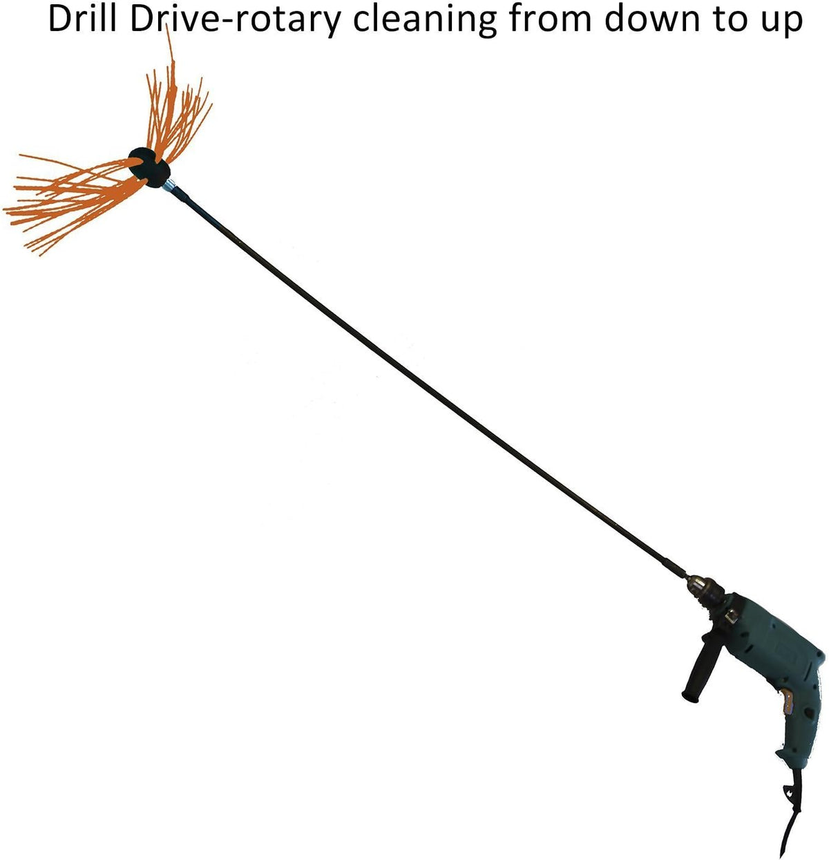 Chimney Brush 33ft Nylon Flexible Rods Cleaning Tool Kit 10 Rods Extra Head M7305