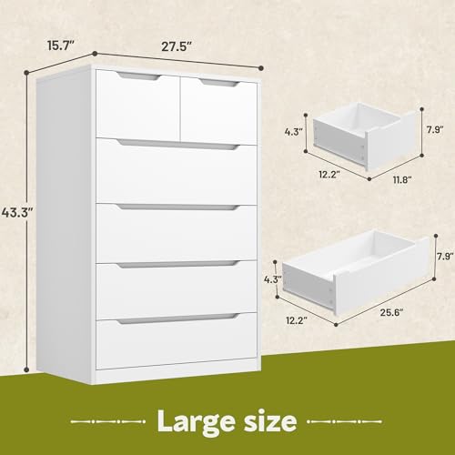 6 Drawer Black Tall Chest of Drawers F426