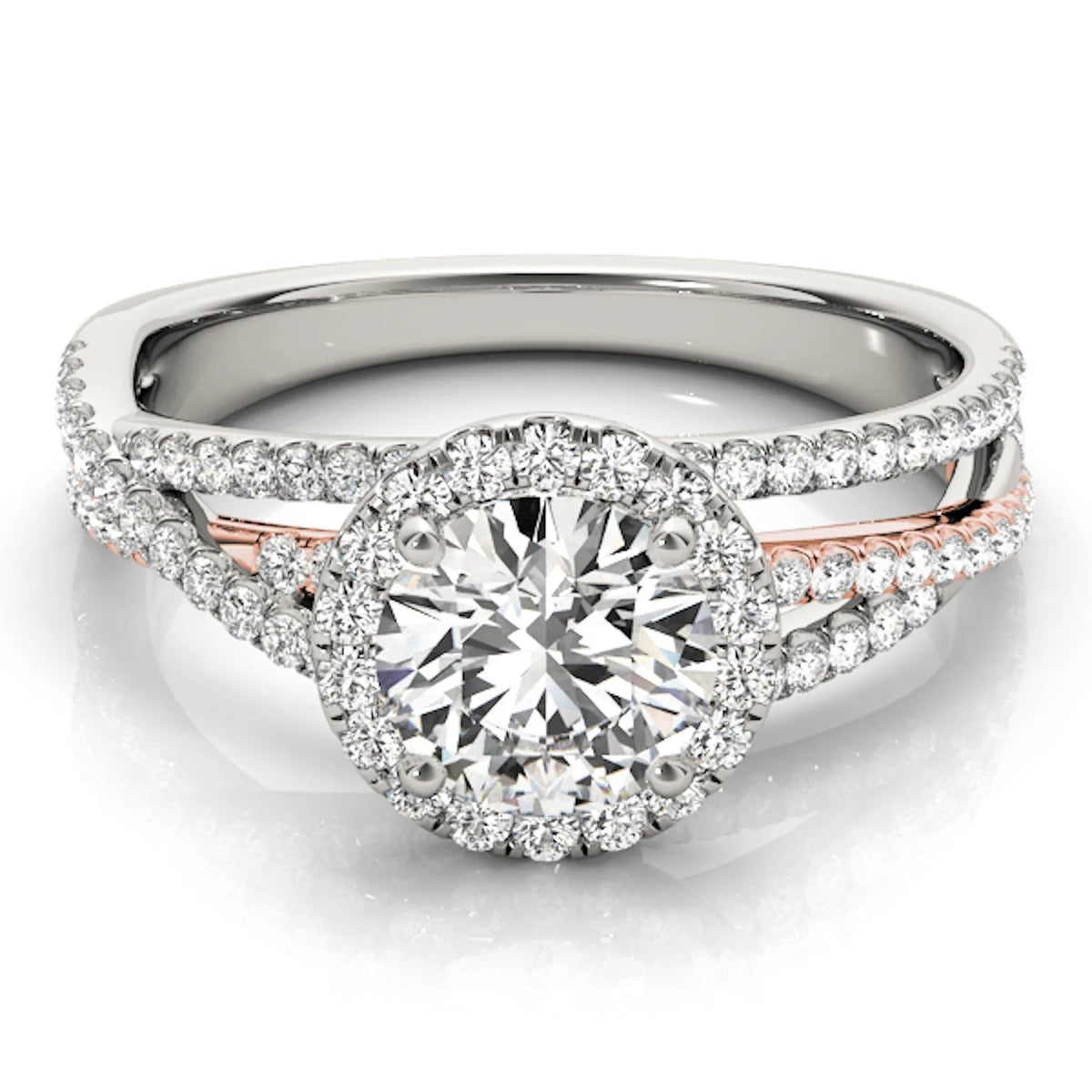 14K Gold Round Halo Engagement Ring V264845