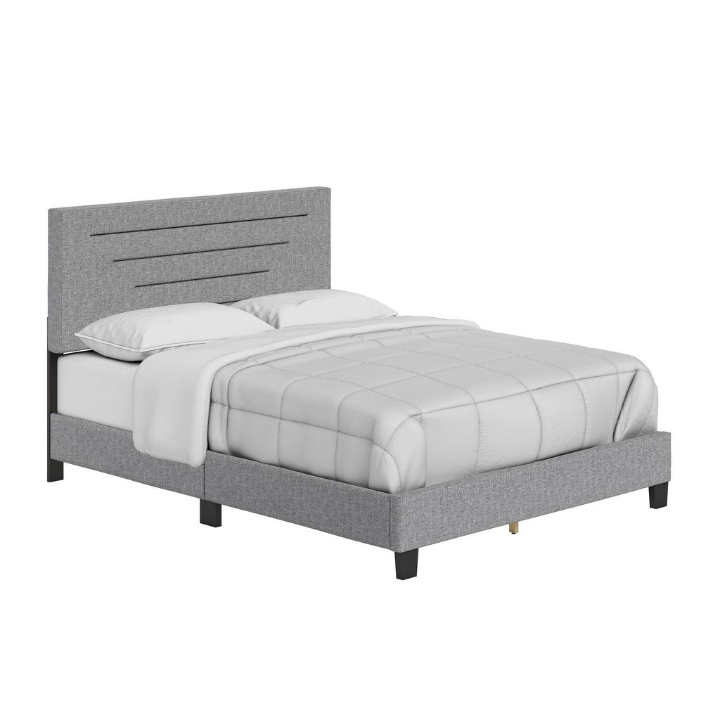 Charcoal Full Linen Bed Frame X38587
