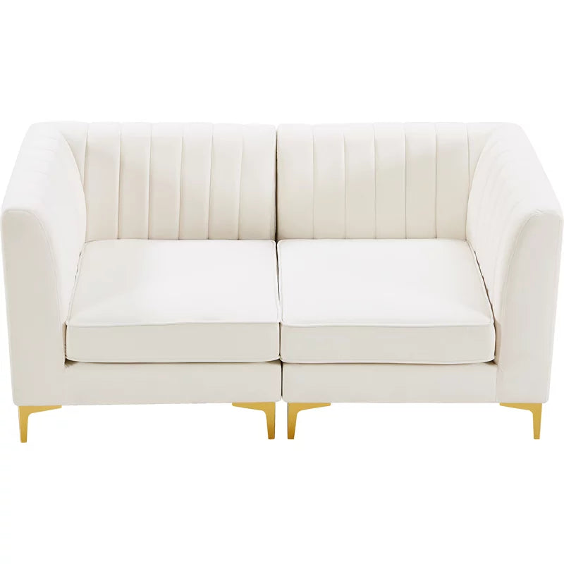 Cream Velvet Modular Sofa F99085