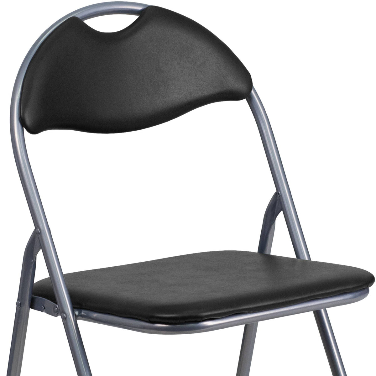 Black Vinyl Metal Folding Chair 4 Pk N22422