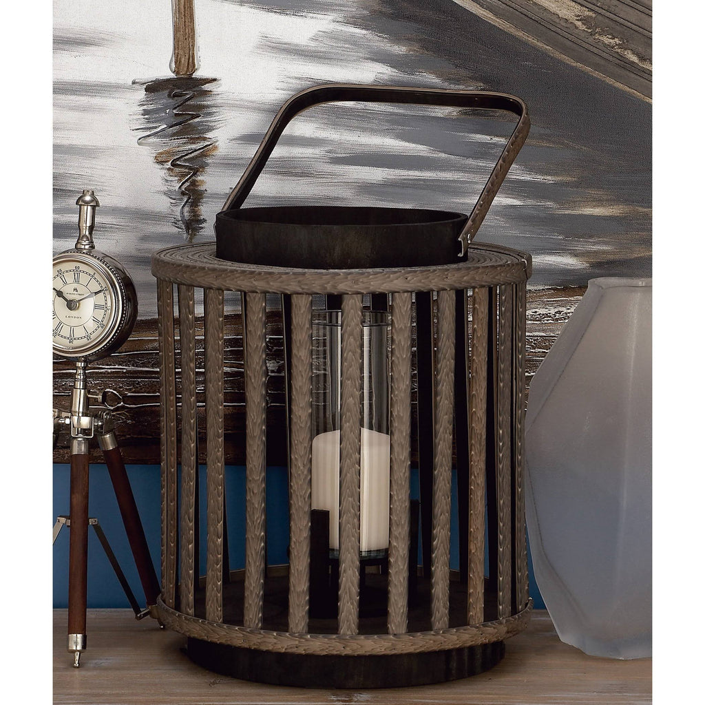 Wood Glass Lantern E12781