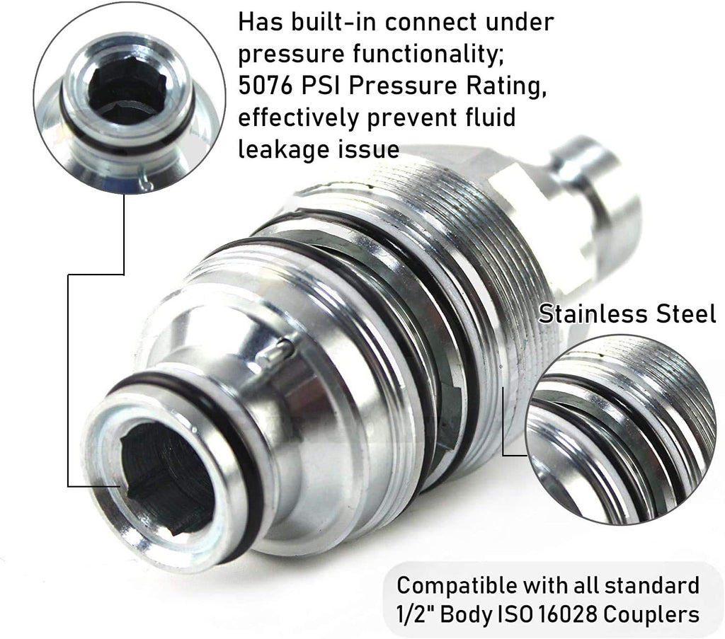 Hydraulic Flat Face Quick Connect Coupler Thread Φ46mm Pack of 2 C99056