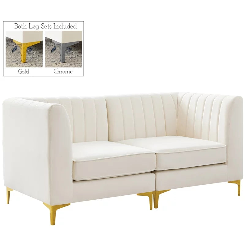 Cream Velvet Modular Sofa F99085