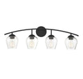 4 Light Matte Black Bath Bar M762