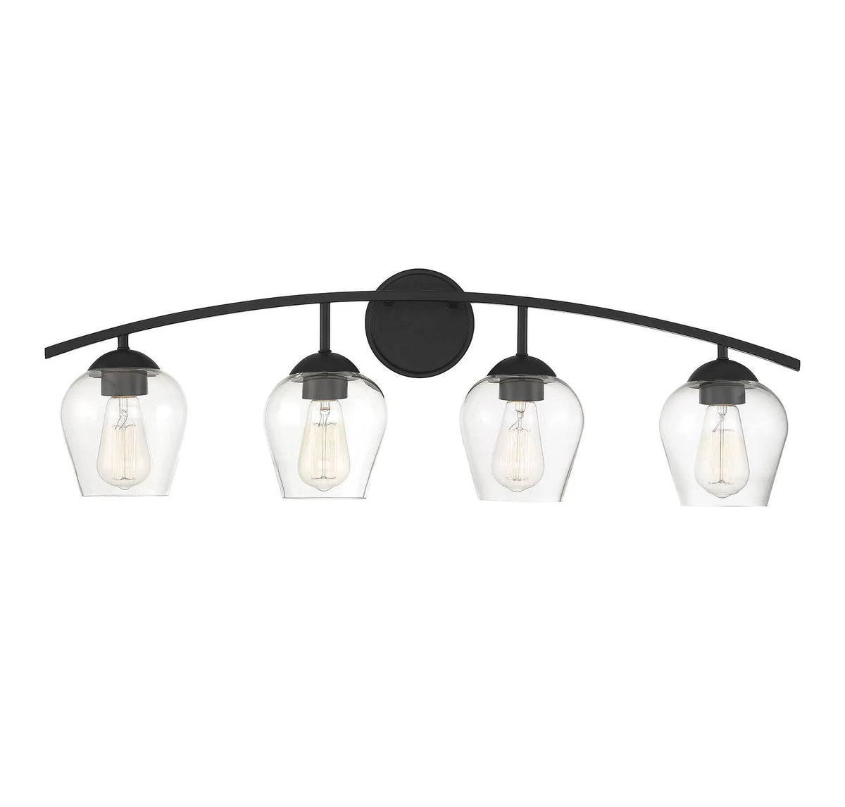 4 Light Matte Black Bath Bar M762