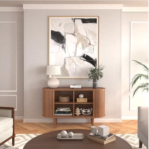 Black Corner Cabinet with Doors and Shelves V738