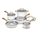 8pc Stainless Steel Cookware Set with Brushed Gold Handles Matte White K3307