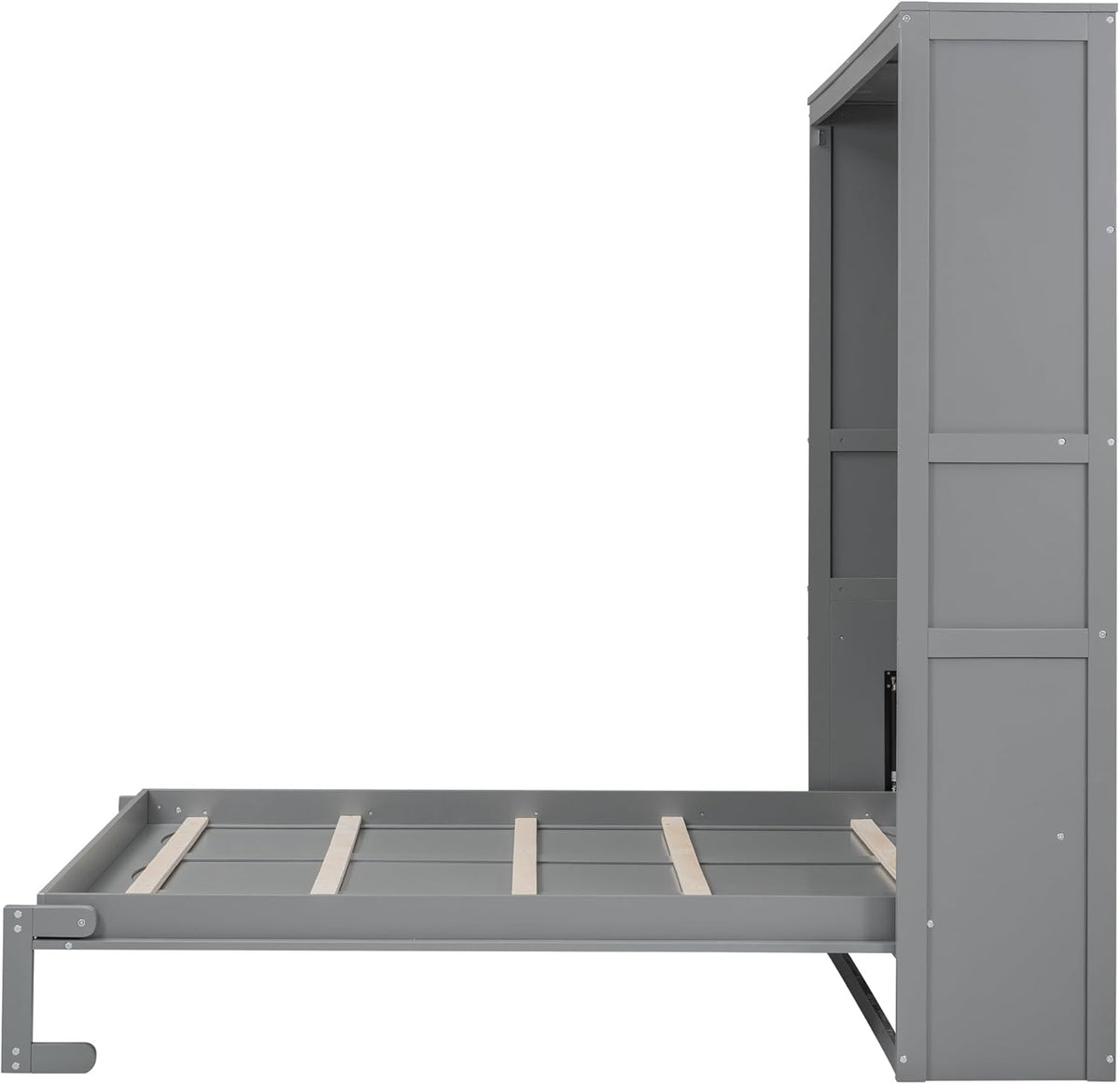Gray Queen Size Murphy Bed with Shelves M972235