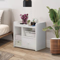 White 2 Drawer Wood Nightstand L482