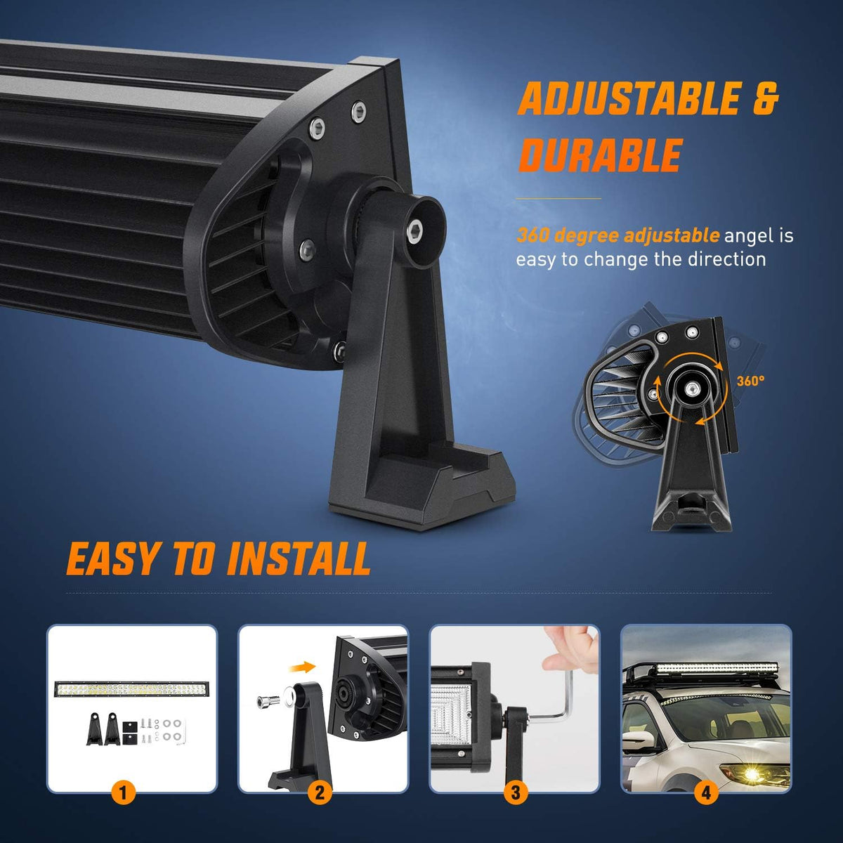 22Inch 270W Triple Row LED Light Bar Flood Spot Combo Beam Driving Lights T18730
