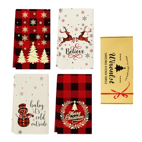 4PCS Buffalo Plaid Thickened Tea Towel 18x26 B76150