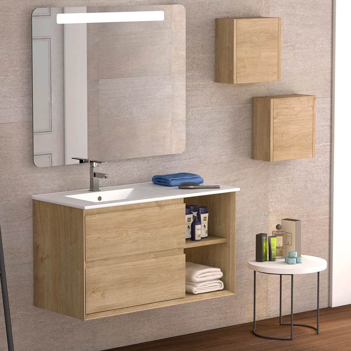 Oak Engineered Wood Side Cabinet A9762