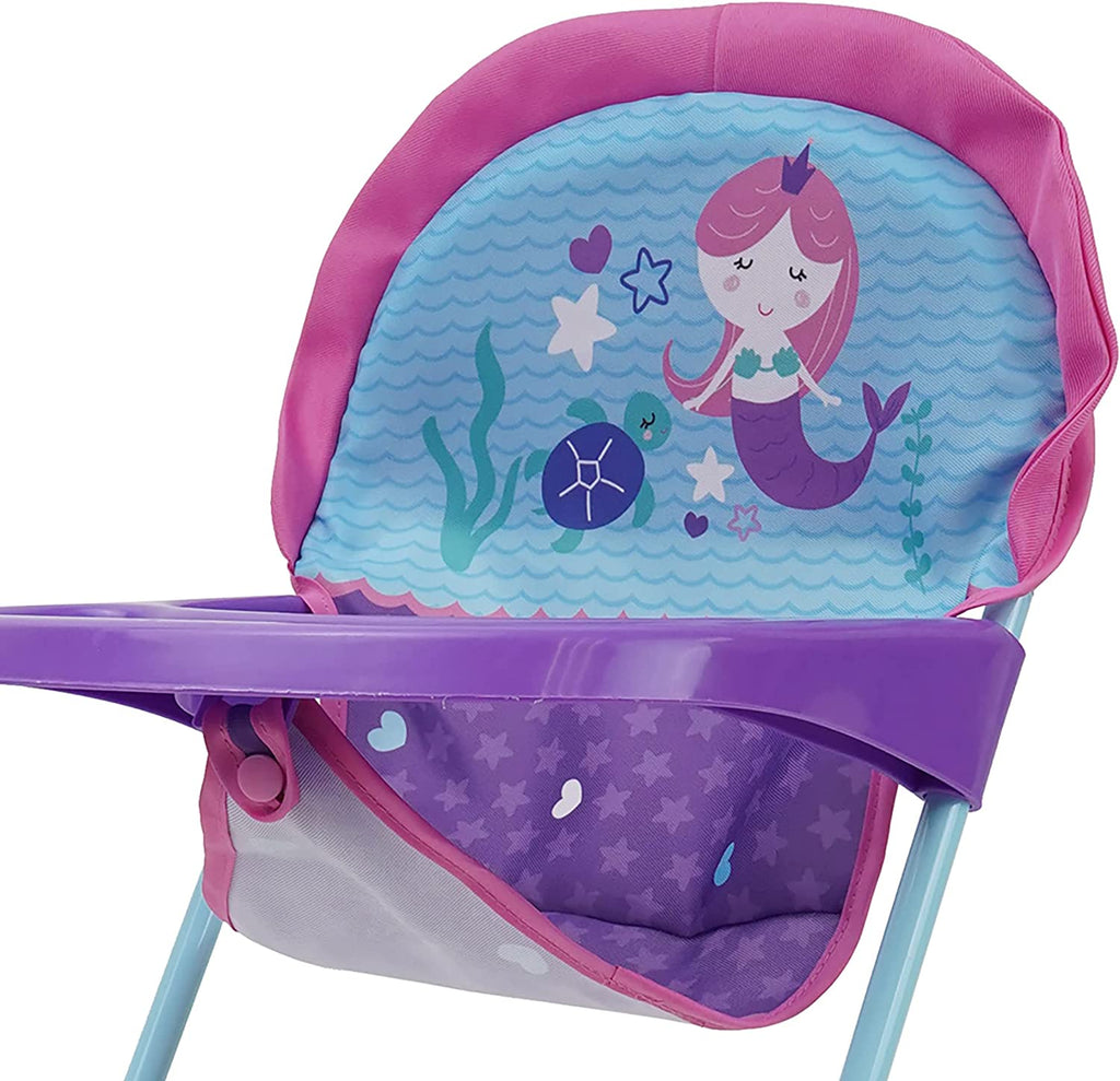 Mermaid Doll Highchair with Front Tray & Safety Harness D25364