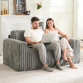 Large Grey Fluffy Bean Bag Sofa with Armrest F2310