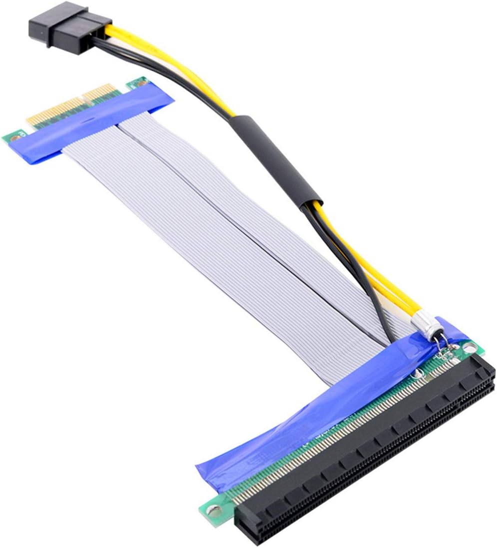 PCI-E Express 4X to 16x Riser Card Adapter with 4pin Power 15cm S77184