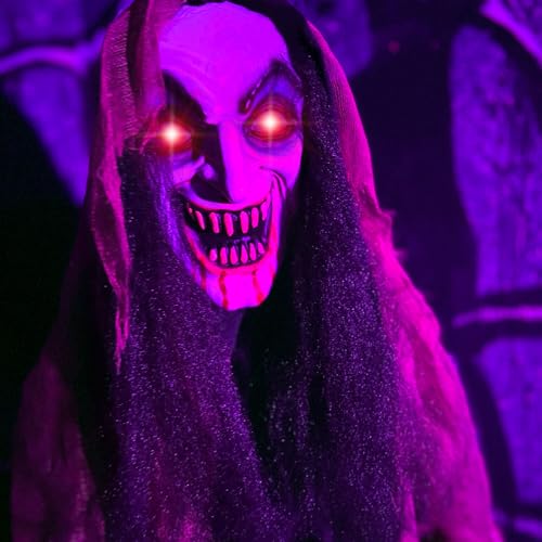 5.25-ft. Standing Gravekeeper Animatronic with Red LED Eyes and Sound Effects T3893