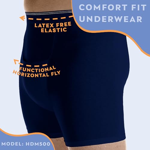 Men’s Incontinence Boxer Briefs Pack of 3 White Large Waist 38-40" X146