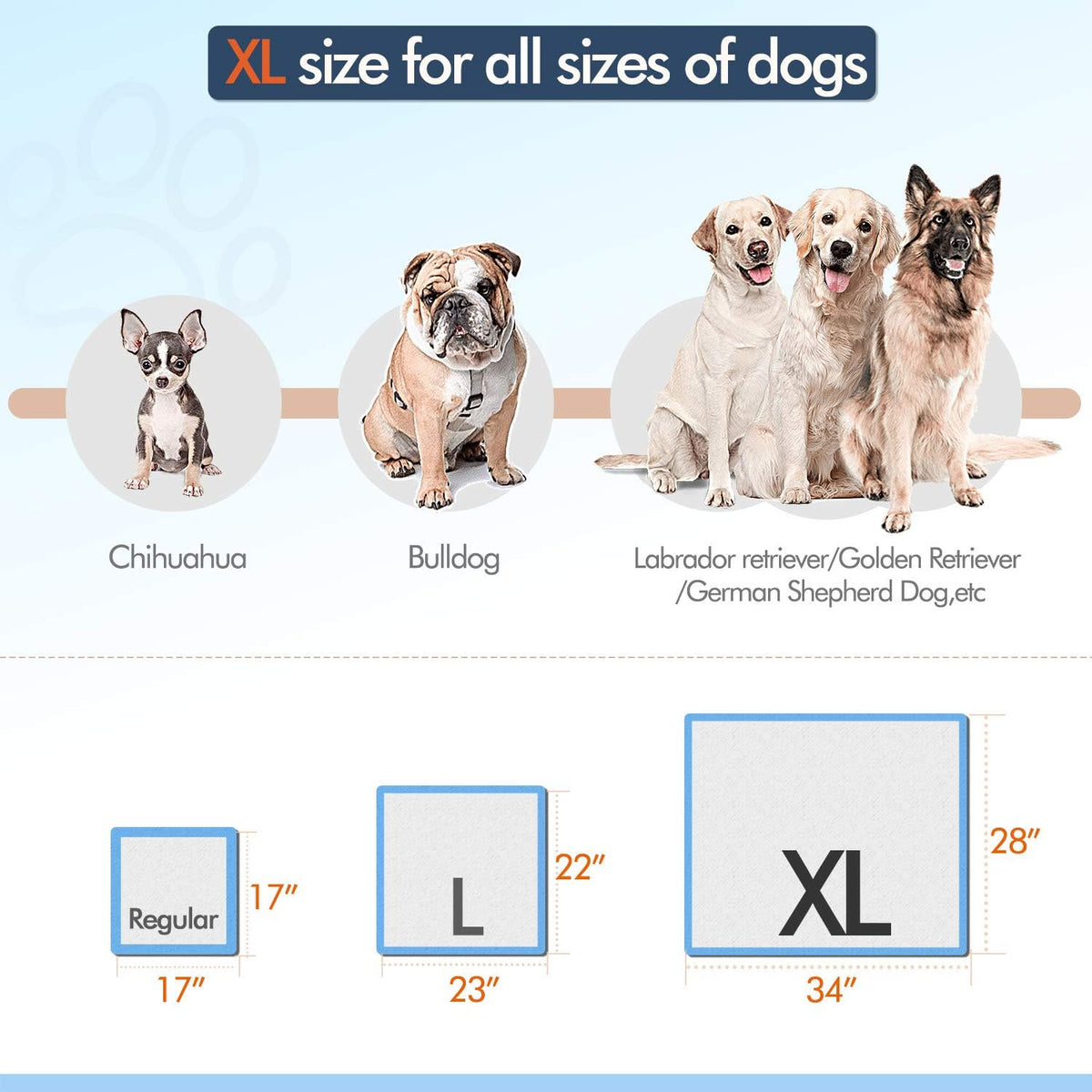 XL 28x34 Disposable Polymer Quick Dry Pet Training Pee Pads T22012