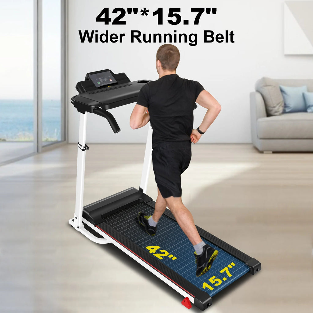 White Folding Treadmill with Incline and 2.5 HP I52173