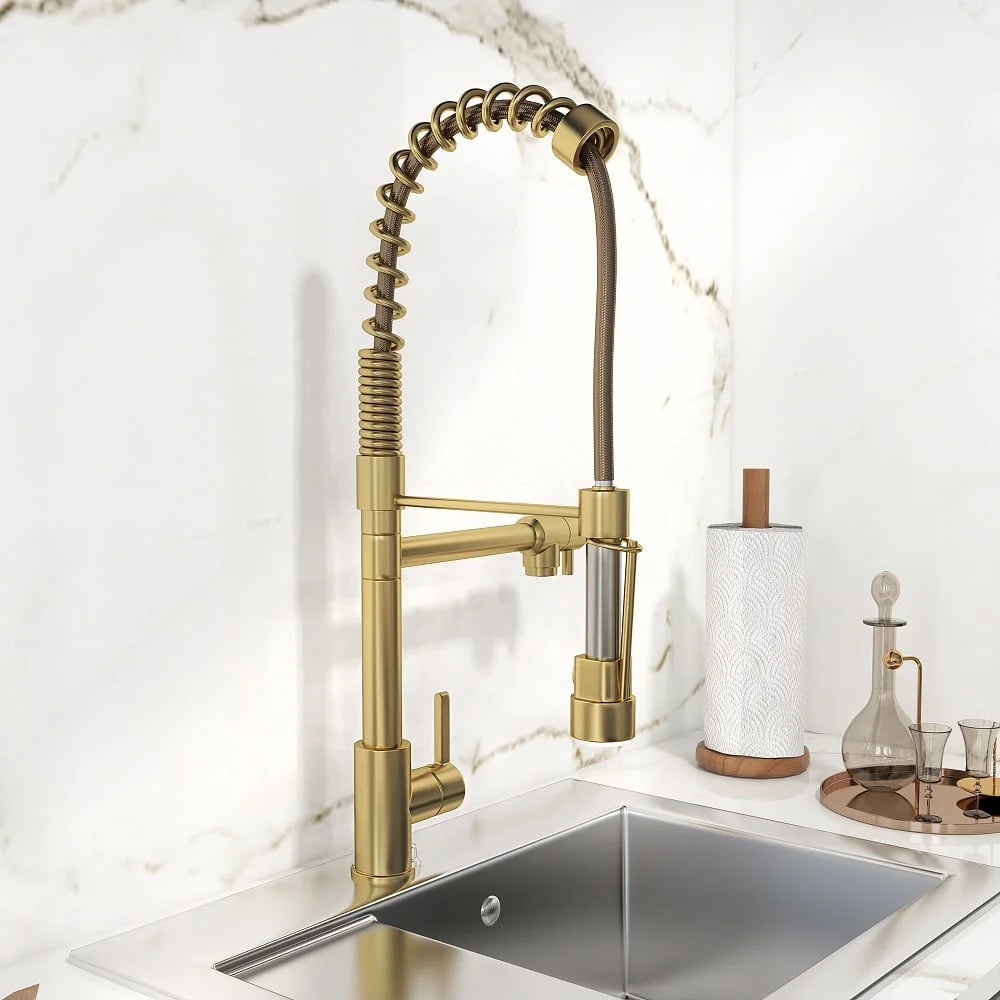 Pull Out Sprayer Kitchen Faucet Solid Brass H750