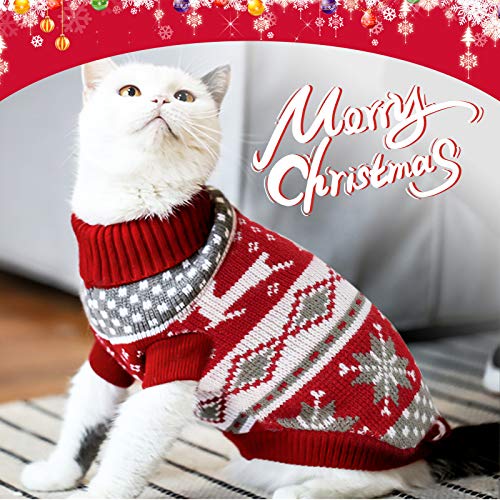 Cat & Dog Christmas Sweater 2 Pack X-Small Red Grey A211