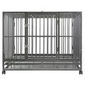 Silver Two-Door Dog Crate with Tray Z96648