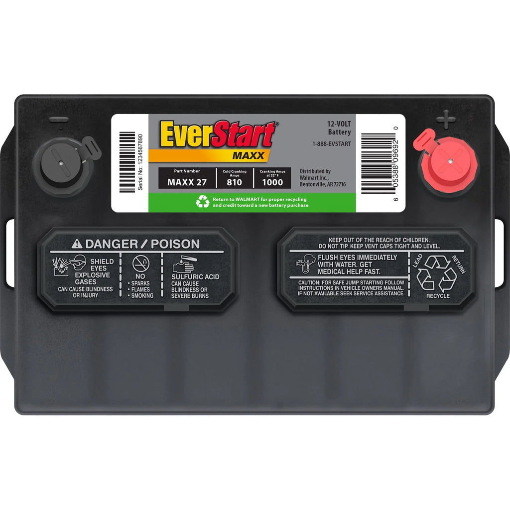 Lead Acid Automotive Battery Group Size 27 12 Volt 830 CCA J1838