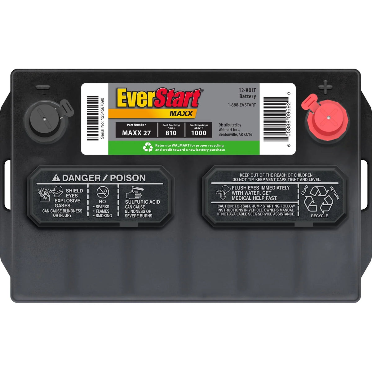 Lead Acid Automotive Battery Group Size 27 12 Volt 830 CCA J1838