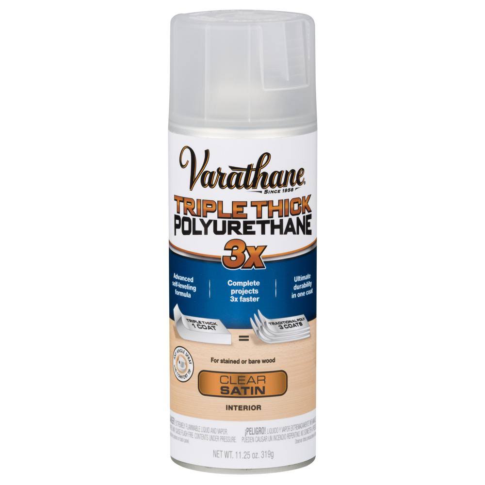 11 oz Clear Satin Triple Thick Polyurethane Spray (6-Pack) S263462
