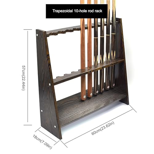 Light Brown 10 Holes Wooden Billiards Cue Rack S312