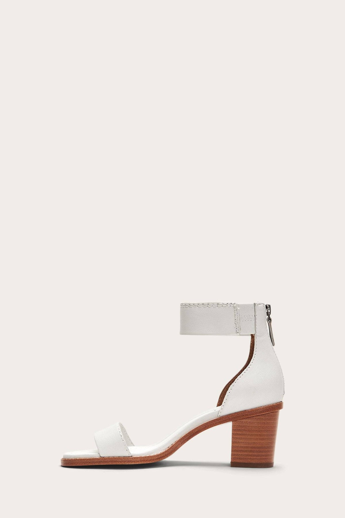 White Back Zip Boots Y7549