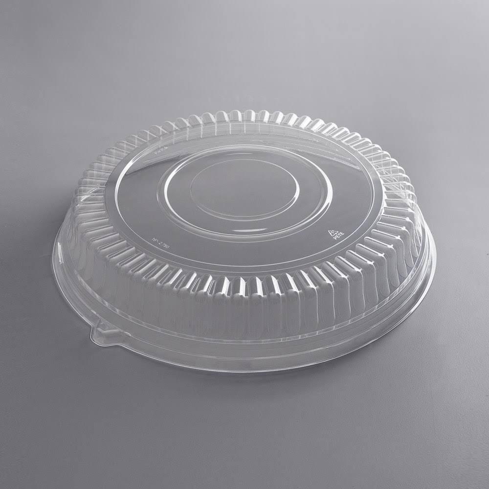 16x22 Clear Pet Plastic Round Catering Tray Low Dome Lid - 25/Case C890509
