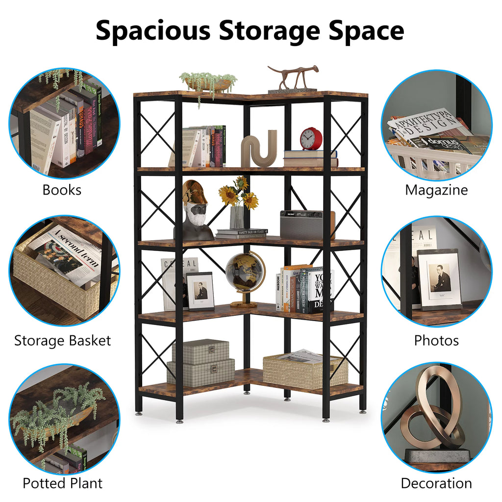 5-Tier Corner Bookshelf V27777