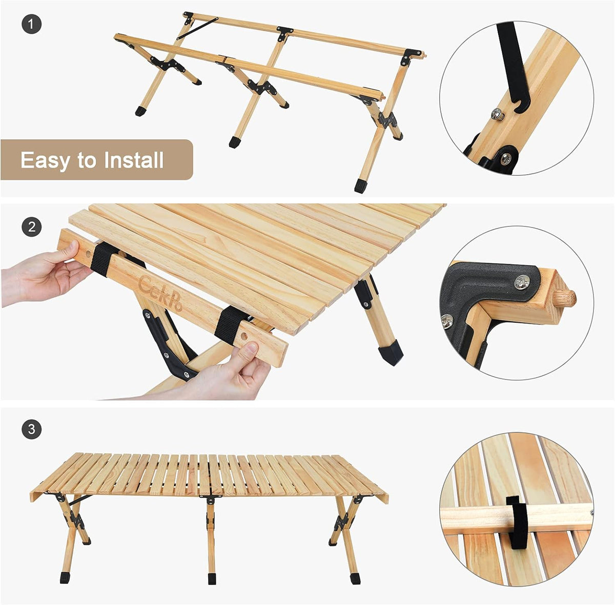 Portable Wooden Folding Picnic Table with Carry Bag R3545