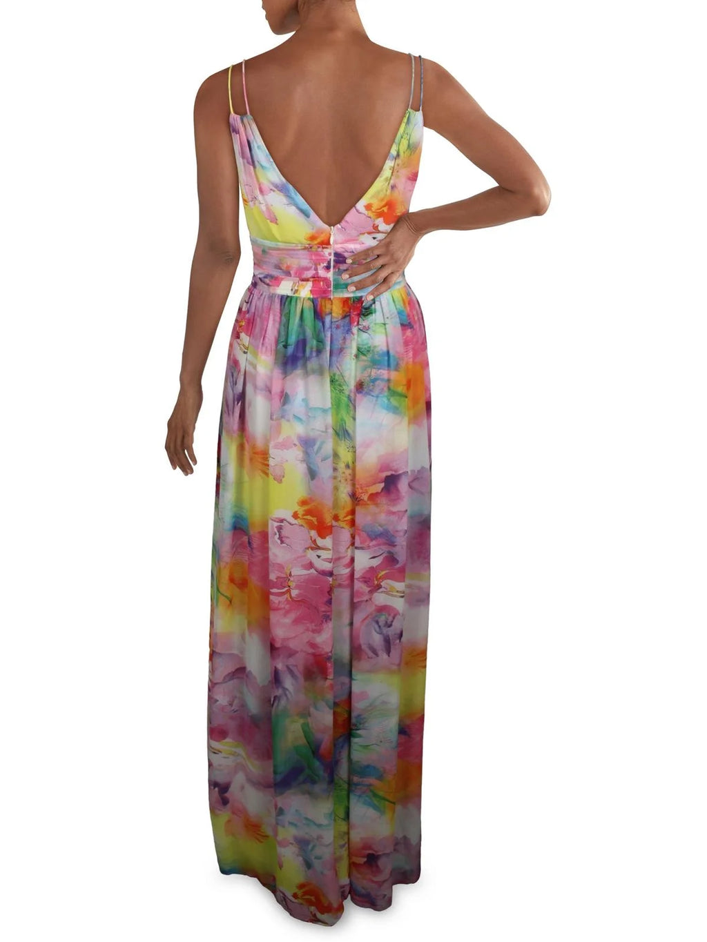 Chiffon Pleated Maxi Dress I1143