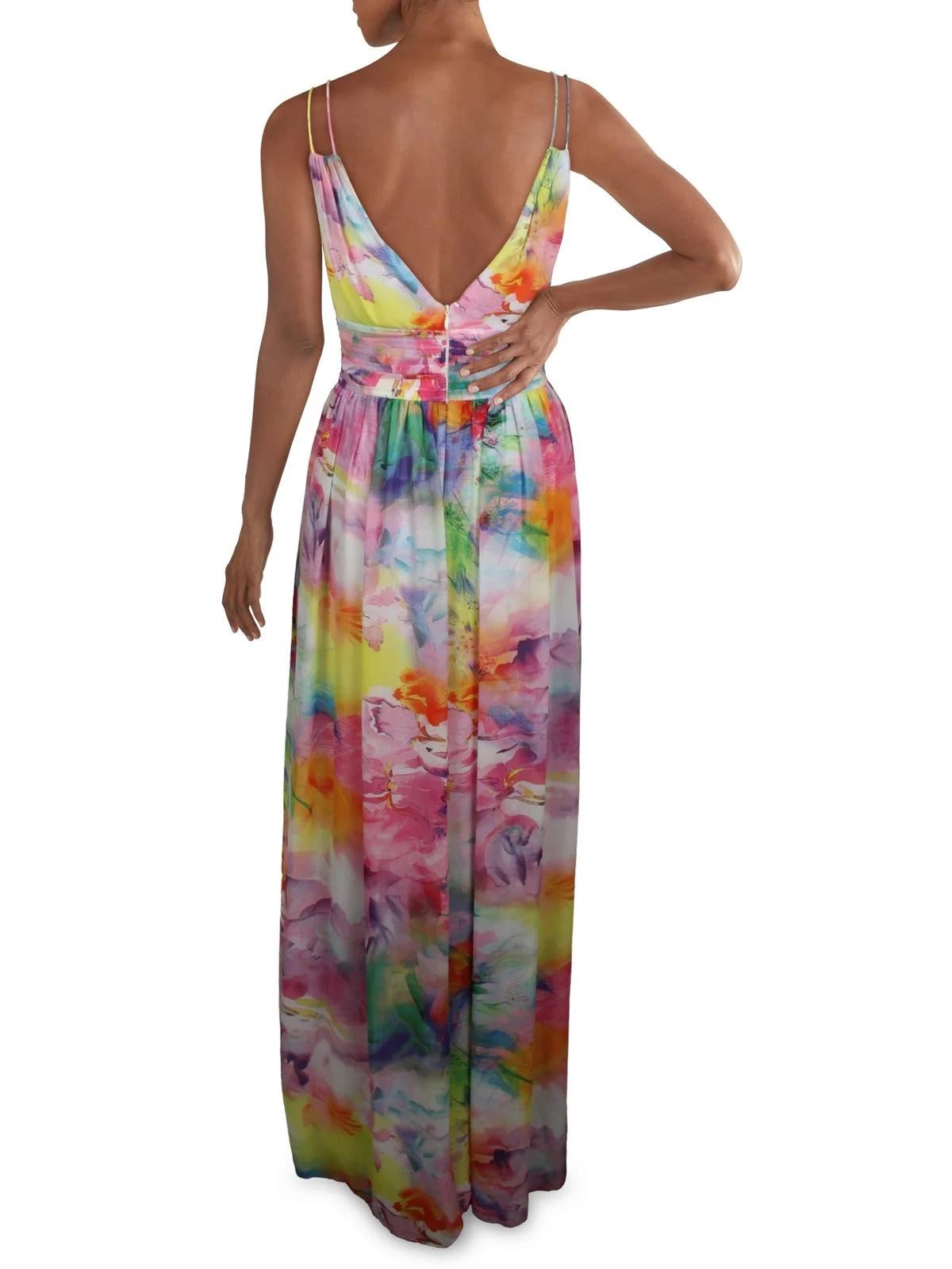 Chiffon Pleated Maxi Dress I1143