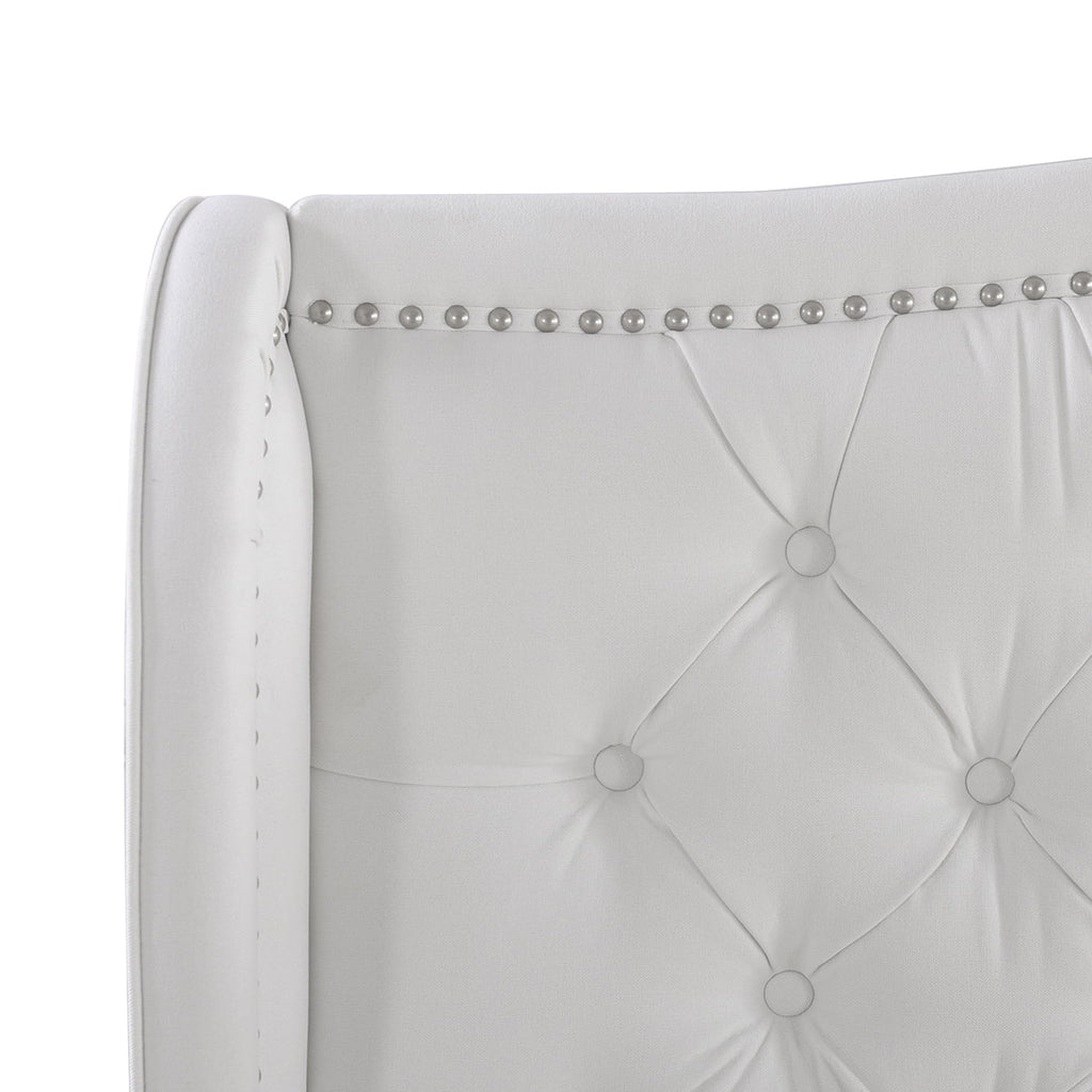 Tufted Wingback King Bed Bright White X92465