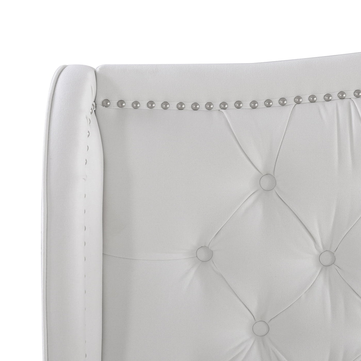 Tufted Wingback King Bed Bright White X92465