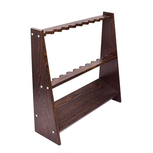 Light Brown 10 Holes Wooden Billiards Cue Rack S312