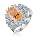 Oval Cut Morganite Engagement Ring 925 Sterling Silver L9658