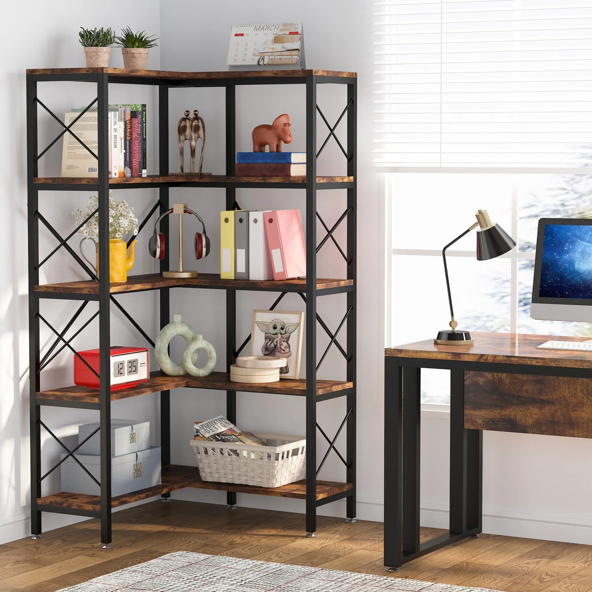 5-Tier Corner Bookshelf V27777