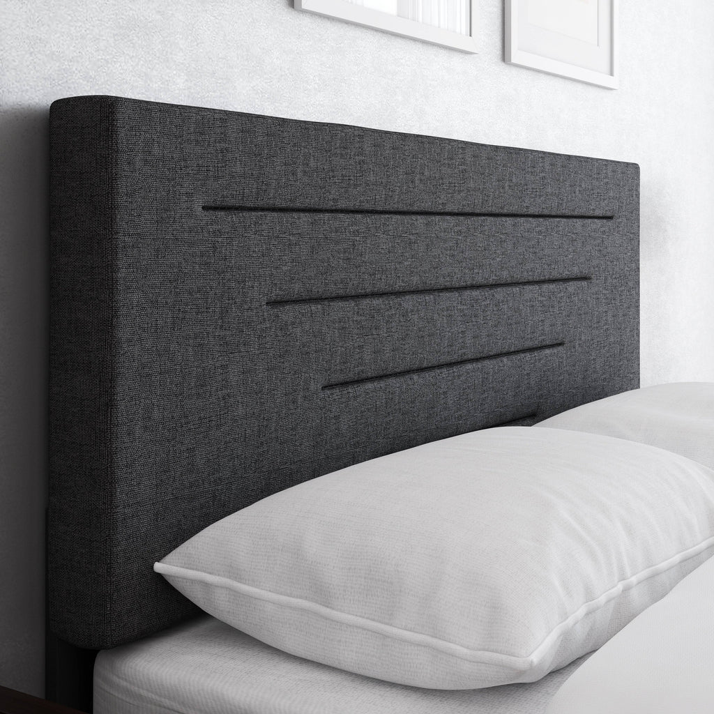 Charcoal Full Linen Bed Frame X38587