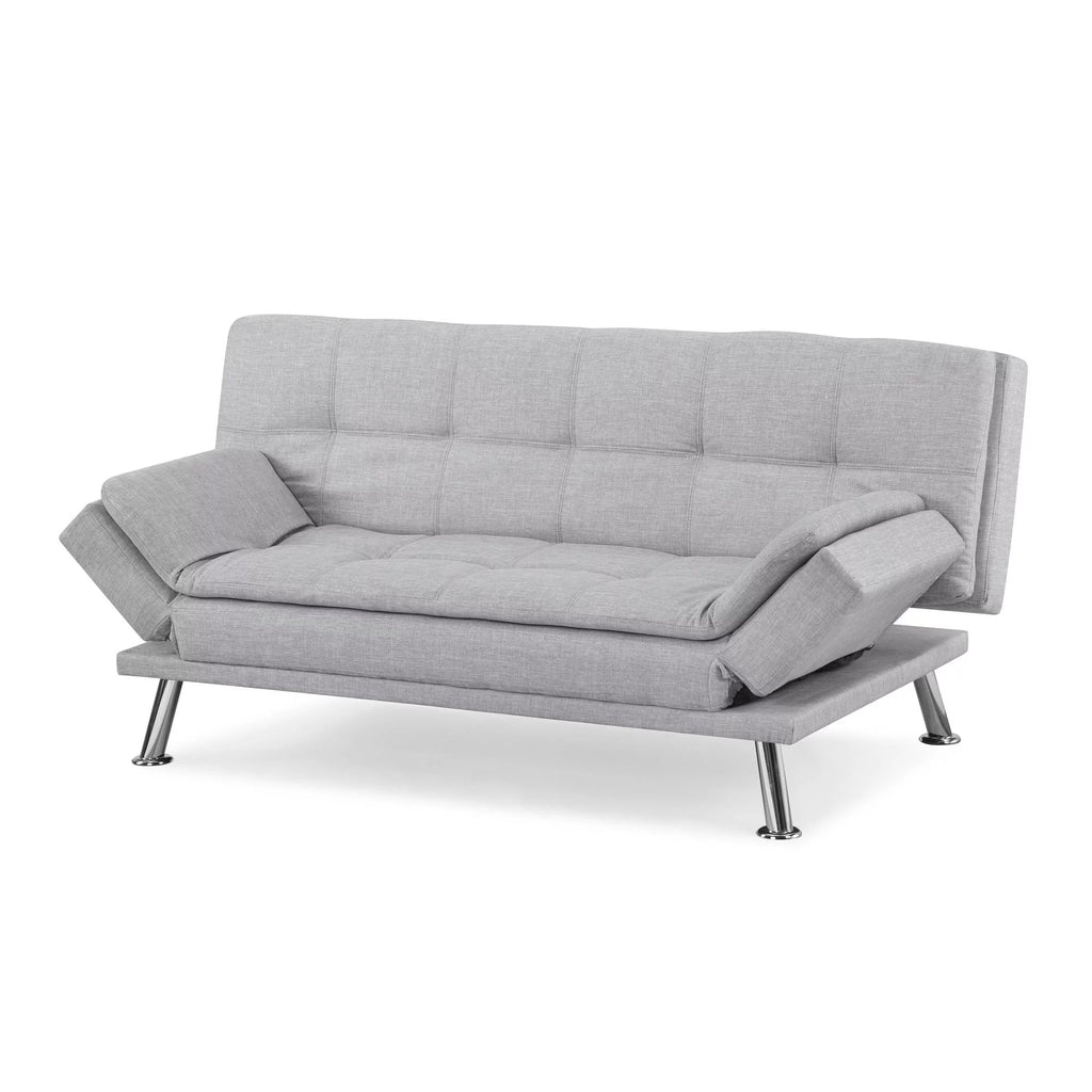 Light Gray Upholstery Futon with Adjustable Arms E171037