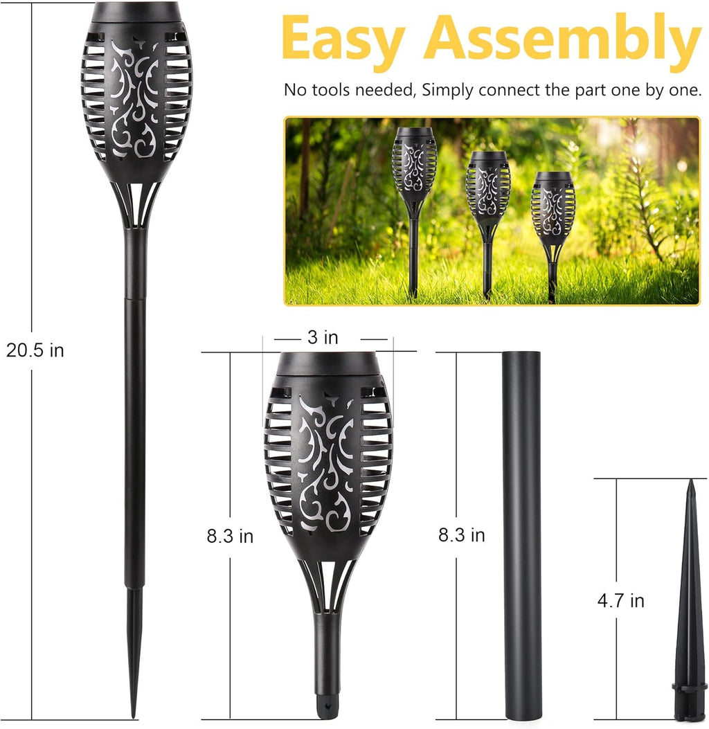12 Pack Waterproof Solar Flame Lights N180307
