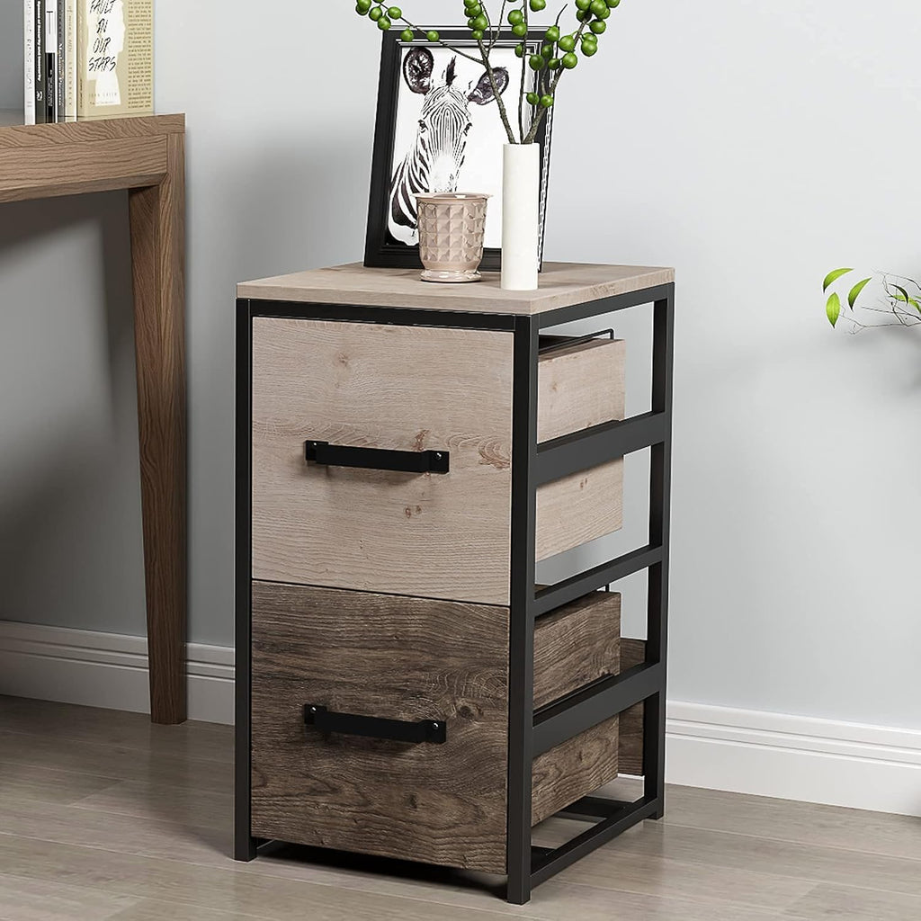Wood Lateral File Cabinet with 1 Drawer, Printer Stand with Storage Shelves H53641